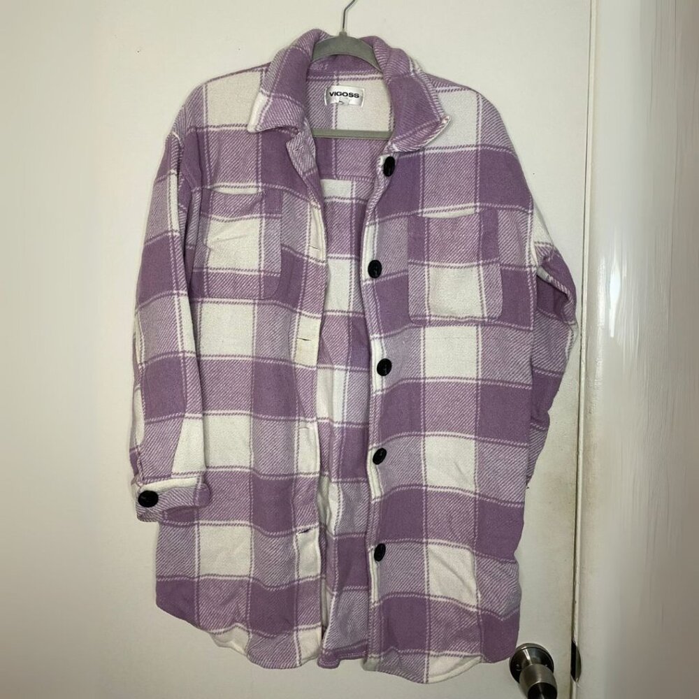 Plaid Button-Up Jacket